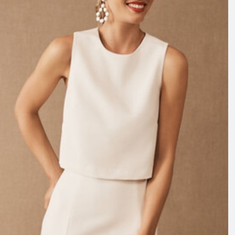 BLHDN Jenny Yoo Ahna Sleeveless Cropped Bridal Top NWT Size 6